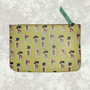 FREE w/ PURCHASE Ipsy Cosmetic Bag Sunbathers Swimsuits Yellow